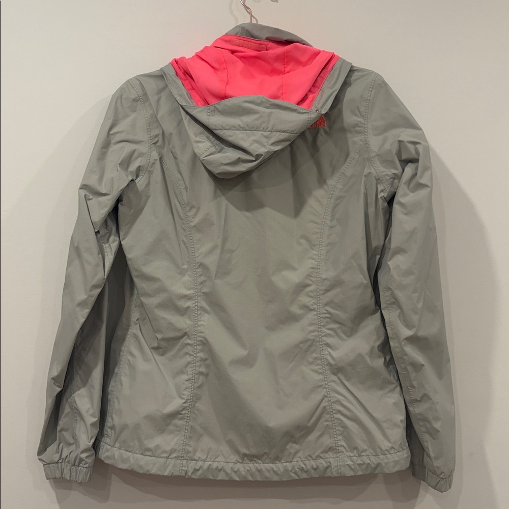 The North Face Light Gray Rain Jacket with Coral Interior - Picture 7 of 8